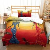 NDXRWDZR Nevresim takımı 220 x 240 Afrikalı kız çocuk nevresim takımı, fermuarlı kilitli, yetişkinler ve çocuklar için, yumuşak, nefes alan mikrofiber nevresim + 2 yastık kılıfı 80 x 80 cm