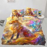 NDXRWDZR Nevresim takımı 220 x 240 altın tilki nevresim takımı, fermuarlı, fermuarlı, yetişkinler ve çocuklar için, yumuşak, nefes alan mikrofiber nevresim + 2 yastık kılıfı 80 x 80 cm