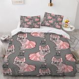 NDXRWDZR Nevresim takımı 220 x 240 Bulldog nevresim takımı, fermuarlı kilitli, yetişkinler ve çocuklar için, yumuşak, nefes alan mikro elyaf nevresim + 2 yastık kılıfı 80 x 80 cm