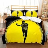 NDXRWDZR Nevresim takımı 220 x 240 Çin Kung Fu nevresim takımı, fermuarlı, fermuarlı, yetişkinler ve çocuklar için, yumuşak, nefes alan mikrofiber nevresim + 2 yastık kılıfı 80 x 80 cm