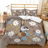 NDXRWDZR Nevresim takımı 220 x 240 cm, gri tavşan, fermuarlı nevresim takımı, yetişkinler ve çocuklar için, yumuşak, nefes alan mikrofiber nevresim + 2 yastık kılıfı 80 x 80 cm