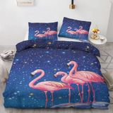 NDXRWDZR Nevresim takımı 220 x 240 cm, mavi flamingo nevresim takımı, fermuarlı, fermuarlı, yetişkinler ve çocuklar için, yumuşak, nefes alan mikro elyaf nevresim + 2 yastık kılıfı 80 x 80 cm