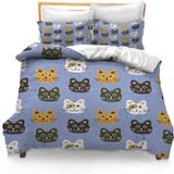 NDXRWDZR Nevresim takımı 220 x 240 cm mavi kedi nevresim takımı, fermuarlı, fermuarlı, yetişkinler ve çocuklar için, yumuşak, nefes alan mikro elyaf nevresim + 2 yastık kılıfı 80 x 80 cm