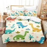 NDXRWDZR Nevresim takımı 220 x 240 cm tatlı dinozor nevresim takımı, fermuarlı, fermuarlı, yetişkinler ve çocuklar için, yumuşak, nefes alan mikrofiber nevresim + 2 yastık kılıfı 80 x 80 cm