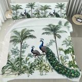 NDXRWDZR Nevresim takımı, 220 x 240 cm, yeşil, görünmez duvar nevresim takımı, fermuarlı, fermuarlı, yetişkinler ve çocuklar için, yumuşak, nefes alır, mikro elyaf nevresim + 2 yastık kılıfı, 80 x 80