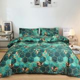 NDXRWDZR Nevresim takımı, 220 x 240 cm, yeşil mermer, fermuarlı nevresim takımı, yetişkinler ve çocuklar için, yumuşak, nefes alan mikrofiber nevresim + 2 yastık kılıfı 80 x 80 cm