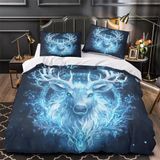 NDXRWDZR Nevresim takımı, 220 x 240, geyik desenli nevresim takımı, fermuarlı, kilitli, yetişkinler ve çocuklar için, yumuşak, nefes alan mikro elyaf nevresim + 2 yastık kılıfı 80 x 80 cm
