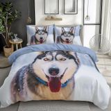 NDXRWDZR Nevresim takımı 220 x 240 Husky nevresim takımı, fermuarlı, kilitli, yetişkinler ve çocuklar için, yumuşak, nefes alan mikro elyaf nevresim + 2 yastık kılıfı 80 x 80 cm