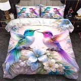 NDXRWDZR Nevresim takımı 220 x 240 Kolibri nevresim takımı, fermuarlı, yetişkinler ve çocuklar için, yumuşak, nefes alan mikro elyaf nevresim + 2 yastık kılıfı 80 x 80 cm
