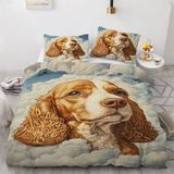 NDXRWDZR Nevresim takımı 220 x 240 KöNig Charles Spaniel nevresim takımı, fermuarlı kilitli, yetişkinler ve çocuklar için, yumuşak, nefes alan mikrofiber nevresim + 2 yastık kılıfı 80 x 80 cm