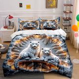 NDXRWDZR Nevresim takımı 220 x 240 leopar nevresim takımı, fermuarlı, kilitli, yetişkinler ve çocuklar için, yumuşak, nefes alan mikro elyaf nevresim + 2 yastık kılıfı 80 x 80 cm