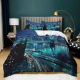 NDXRWDZR Nevresim takımı 220 x 240 New York nevresim takımı, fermuarlı, kilitli, yetişkinler ve çocuklar için, yumuşak, nefes alan mikro elyaf nevresim + 2 yastık kılıfı 80 x 80 cm