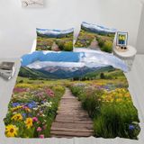 NDXRWDZR Nevresim takımı, 220 x 240 renk, yabani çiçek, fermuarlı nevresim takımı, yetişkinler ve çocuklar için, yumuşak, nefes alan mikro elyaf nevresim + 2 yastık kılıfı 80 x 80 cm