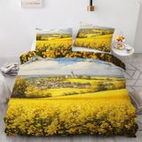 NDXRWDZR Nevresim takımı 220 x 240 sarı kanola çiçeği nevresim takımı, fermuarlı kilitli, yetişkinler ve çocuklar için, yumuşak, nefes alan mikrofiber nevresim + 2 yastık kılıfı 80 x 80 cm