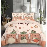 NDXRWDZR Nevresim takımı 220 x 240 su domuzu, fermuarlı nevresim takımı, yetişkinler ve çocuklar için, yumuşak, nefes alan mikro elyaf nevresim + 2 yastık kılıfı 80 x 80 cm