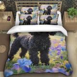 NDXRWDZR Nevresim takımı 220 x 240 Teddy köpek nevresim takımı, fermuarlı, fermuarlı, yetişkinler ve çocuklar için, yumuşak, nefes alan mikro elyaf nevresim + 2 yastık kılıfı 80 x 80 cm