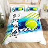 NDXRWDZR Nevresim takımı 220 x 240 tenis nevresim takımı, fermuarlı, kilitli, yetişkinler ve çocuklar için, yumuşak, nefes alan mikro elyaf nevresim + 2 yastık kılıfı 80 x 80 cm