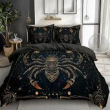 NDXRWDZR Nevresim Takımı 220 x 240 Yetişkin Akrep Siyah Nevresim Fermuarlı 2 Kişilik Rahat Nefes Alabilir Mikrofiber Nevresim ve 2 Yastık Kılıfı 65 x 65 cm