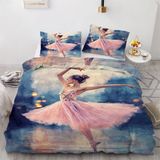 NDXRWDZR Nevresim Takımı 220 x 240 Yetişkin Balerin Pembe Nevresim Fermuarlı 2 Kişilik Rahat Nefes Alabilir Mikrofiber Nevresim ve 2 Yastık Kılıfı 65 x 65 cm