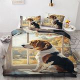 NDXRWDZR Nevresim Takımı 220 x 240 Yetişkin Beagle Nevresim Fermuarlı 2 Kişilik Rahat Nefes Alabilir Mikrofiber Nevresim ve 2 Yastık Kılıfı 65 x 65 cm