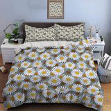 NDXRWDZR Nevresim Takımı 220 x 240 Yetişkin Beyaz Papatya Nevresim Fermuarlı 2 Kişilik Rahat Nefes Alabilir Mikrofiber Nevresim ve 2 Yastık Kılıfı 65 x 65 cm