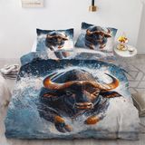 NDXRWDZR Nevresim Takımı 220 x 240 Yetişkin Bizon Buffalo Nevresim Fermuarlı 2 Kişilik Rahat Nefes Alabilir Mikrofiber Nevresim ve 2 Yastık Kılıfı 65 x 65 cm