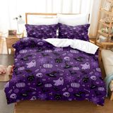 NDXRWDZR Nevresim Takımı 220 x 240 Yetişkin Cadılar Bayramı Hayalet Nevresim Fermuarlı 2 Kişilik Rahat Nefes Alabilir Mikrofiber Nevresim ve 2 Yastık Kılıfı 65 x 65 cm