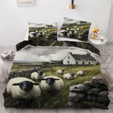 NDXRWDZR Nevresim Takımı 220 x 240 Yetişkin Çiftlik Evi Koyun Nevresim Fermuarlı 2 Kişilik Rahat Nefes Alabilir Mikrofiber Nevresim ve 2 Yastık Kılıfı 65 x 65 cm