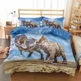 NDXRWDZR Nevresim Takımı 220 x 240 Yetişkin Dinozor Mavi Nevresim Fermuarlı 2 Kişilik Rahat Nefes Alabilir Mikrofiber Nevresim ve 2 Yastık Kılıfı 65 x 65 cm