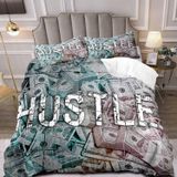 NDXRWDZR Nevresim Takımı 220 x 240 Yetişkin Dollar Nevresim Fermuarlı 2 Kişilik Rahat Nefes Alabilir Mikrofiber Nevresim ve 2 Yastık Kılıfı 65 x 65 cm