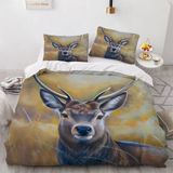 NDXRWDZR Nevresim Takımı 220 x 240 Yetişkin Geyik Nevresim Fermuarlı 2 Kişilik Rahat Nefes Alabilir Mikrofiber Nevresim ve 2 Yastık Kılıfı 65 x 65 cm
