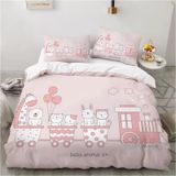 NDXRWDZR Nevresim Takımı 220 x 240 Yetişkin Hayvan Pembe Nevresim Fermuarlı 2 Kişilik Rahat Nefes Alabilir Mikrofiber Nevresim ve 2 Yastık Kılıfı 65 x 65 cm