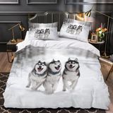 NDXRWDZR Nevresim Takımı 220 x 240 Yetişkin Husky Nevresim Fermuarlı 2 Kişilik Rahat Nefes Alabilir Mikrofiber Nevresim ve 2 Yastık Kılıfı 65 x 65 cm