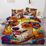 NDXRWDZR Nevresim Takımı 220 x 240 Yetişkin Jack Russel Terrier Nevresim Fermuarlı 2 Kişilik Rahat Nefes Alabilir Mikrofiber Nevresim ve 2 Yastık Kılıfı 65 x 65 cm