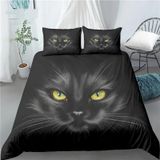 NDXRWDZR Nevresim Takımı 220 x 240 Yetişkin Kedi Siyah Nevresim Fermuarlı 2 Kişilik Rahat Nefes Alabilir Mikrofiber Nevresim ve 2 Yastık Kılıfı 65 x 65 cm