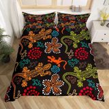 NDXRWDZR Nevresim Takımı 220 x 240 Yetişkin Kertenkele Nevresim Fermuarlı 2 Kişilik Rahat Nefes Alabilir Mikrofiber Nevresim ve 2 Yastık Kılıfı 65 x 65 cm