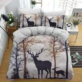 NDXRWDZR Nevresim Takımı 220 x 240 Yetişkin Orman Geyiği Nevresim Fermuarlı 2 Kişilik Rahat Nefes Alabilir Mikrofiber Nevresim ve 2 Yastık Kılıfı 65 x 65 cm