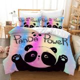 NDXRWDZR Nevresim Takımı 220 x 240 Yetişkin Panda Sevimli Nevresim Fermuarlı 2 Kişilik Rahat Nefes Alabilir Mikrofiber Nevresim ve 2 Yastık Kılıfı 65 x 65 cm