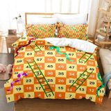 NDXRWDZR Nevresim Takımı 220 x 240 Yetişkin Sarı Yılan Oyunu Nevresim Fermuarlı 2 Kişilik Rahat Nefes Alabilir Mikrofiber Nevresim ve 2 Yastık Kılıfı 65 x 65 cm