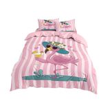 NDXRWDZR Nevresim Takımı 220 x 240 Yetişkin Sevimli Flamingo Nevresim Fermuarlı 2 Kişilik Rahat Nefes Alabilir Mikrofiber Nevresim ve 2 Yastık Kılıfı 65 x 65 cm