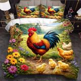 NDXRWDZR Nevresim Takımı 220 x 240 Yetişkin Tavuk Nevresim Fermuarlı 2 Kişilik Rahat Nefes Alabilir Mikrofiber Nevresim ve 2 Yastık Kılıfı 65 x 65 cm
