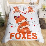 NDXRWDZR Nevresim Takımı 220 x 240 Yetişkin Tilki Nevresim Fermuarlı 2 Kişilik Rahat Nefes Alabilir Mikrofiber Nevresim ve 2 Yastık Kılıfı 65 x 65 cm