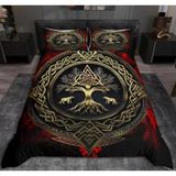 NDXRWDZR Nevresim Takımı 220 x 240 Yetişkin Viking Nevresim 2 Kişilik Fermuarlı Rahat Nefes Alabilir Mikrofiber Nevresim ve 2 Yastık Kılıfı 65 x 65 cm