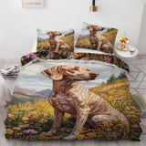 NDXRWDZR Nevresim Takımı 220 x 240 Yetişkin Vizsla Nevresim Fermuarlı 2 Kişilik Rahat Nefes Alabilir Mikrofiber Nevresim ve 2 Yastık Kılıfı 65 x 65 cm