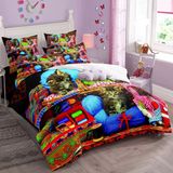 NDXRWDZR Nevresim Takımı 220 x 240 Yetişkin Yan Kedi Nevresim Fermuarlı 2 Kişilik Rahat Nefes Alabilir Mikrofiber Nevresim ve 2 Yastık Kılıfı 65 x 65 cm