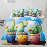 NDXRWDZR nevresim takımı 90 adet çocuk kaktüs mavisi yorgan kızlar için 90 yaş yatağı fermuarlı yumuşak nefes alabilen mikrofiber nordik kılıflar 150 x 220 cm + 2 yastık kılıfı 50 x 80 cm