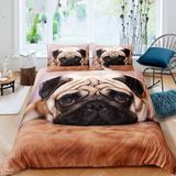 NDXRWDZR Nevresim takımı 90 adet çocuk pug kahverengi yorgan kızlar için 90 yaş yatağı fermuarlı yumuşak nefes alabilen mikrofiber nordik kılıflar 150 x 220 cm + 2 yastık kılıfı 50 x 80 cm