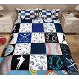 NDXRWDZR nevresim takımı 90 çocuk beyzbol yorganı, kızlar için 90 yaş yatağı, fermuarlı, yumuşak nefes alabilen mikrofiber, kuvvetli kılıf, 150 x 220 cm + 2 yastık kılıfı 50 x 80 cm