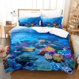 NDXRWDZR nevresim takımı 90 çocuk denizaltı dünyası yorgan kızlar için 90 yaş yatağı fermuarlı yumuşak nefes alabilen mikrofiber nordik kılıflar 150 x 220 cm + 2 yastık kılıfı 50 x 80 cm