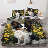NDXRWDZR Nevresim takımı 90 çocuk köpek kelebek yorgan yorgan kızlar için çocuklar için yumuşak fermuarlı nefes alabilen mikrofiber nordik kılıflar 150 x 220 cm + 2 yastık kılıfı 50 x 80 cm